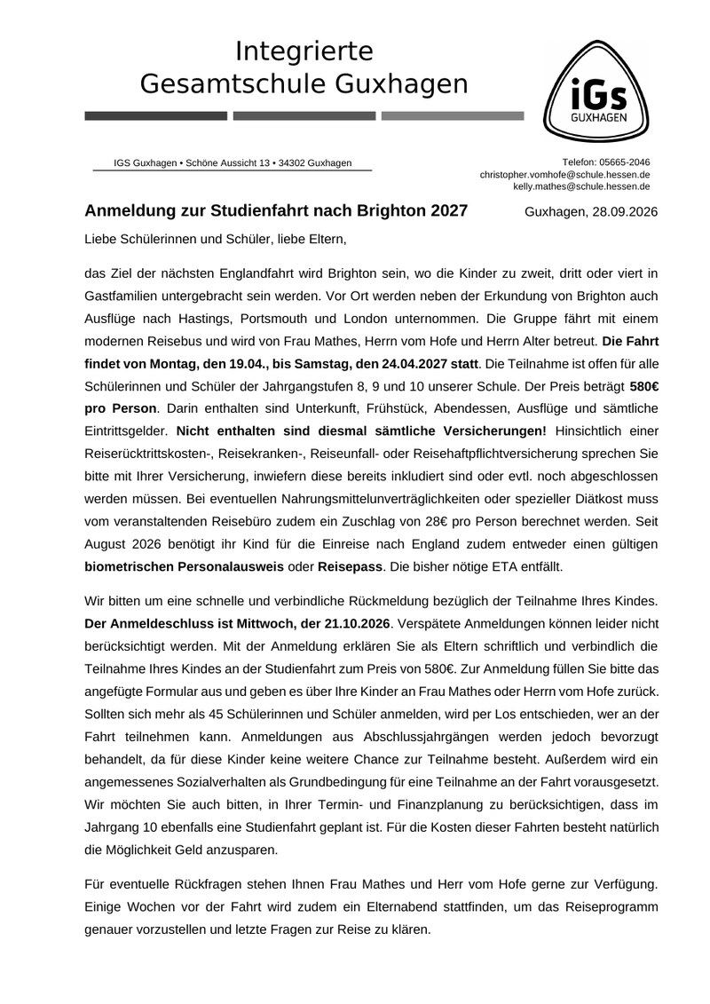 Vorschau: Anmeldung zur Studienfahrt nach Brighton 2027 (PDF)