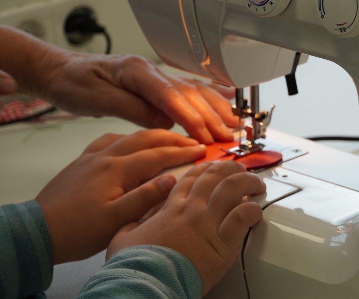 Nähen an der Nähmaschine