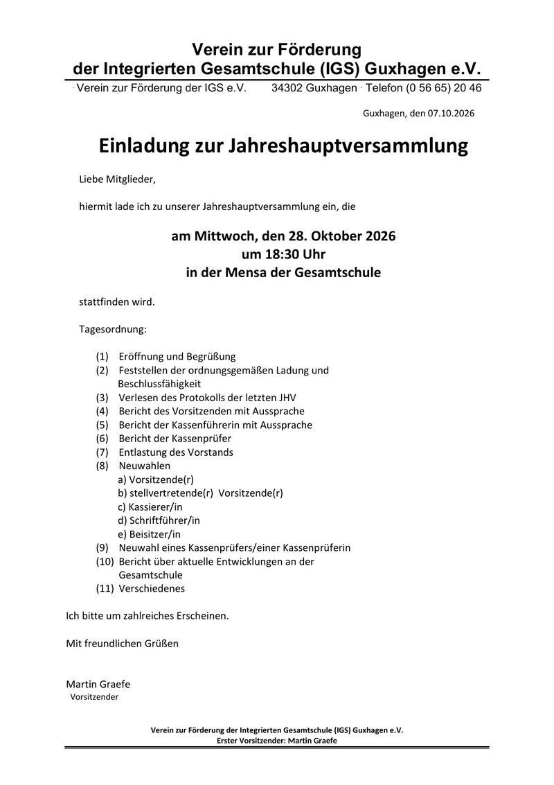 Vorschau: Einladung zur Jahreshauptversammlung 2026 (PDF)