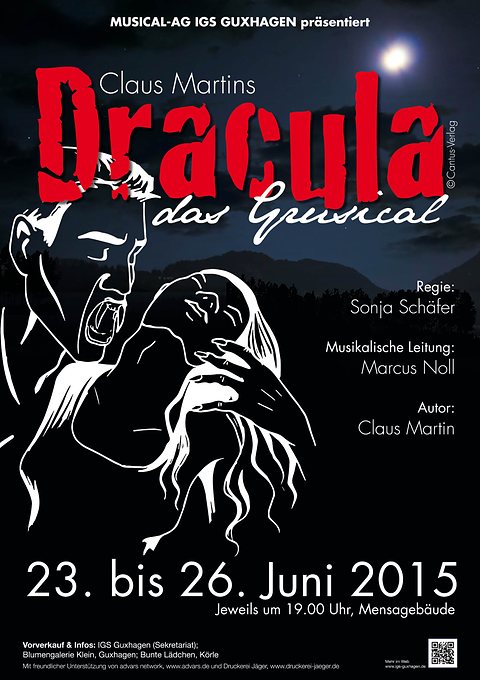 Plakat Dracula – Das Grusical, 23. bis 26. Juni 2015