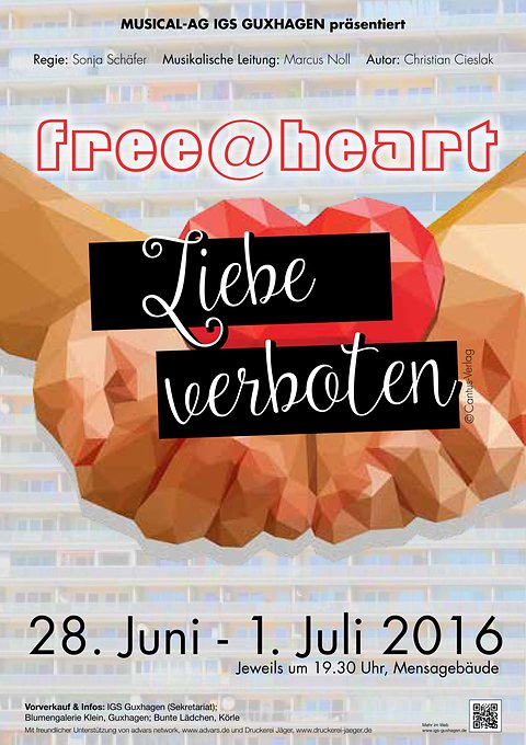 Plakat free@heart – Liebe verboten, 28. Juni bis 1. Juli 2016